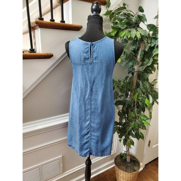 Dalia Women's Blue 100% Tencel Sleeveless Round Neck Knee Length Dress Size XS - Picture 6 of 12